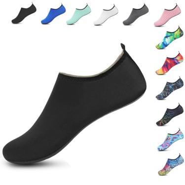 Imagem de Sapatos aquáticos de secagem rápida para homens e mulheres meias aquáticas leves para nadar na praia, Soidblack, 5.5-6.5 Women/4.5-5.5 Men