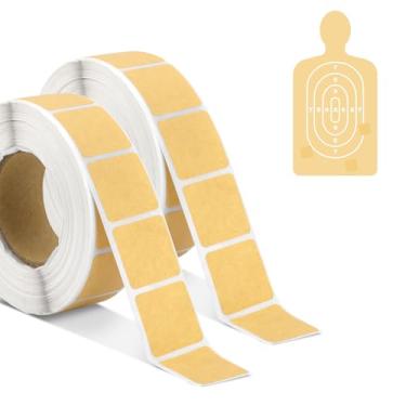 Imagem de 2000 pçs/2 rolos para alvo, adesivos autoadesivos de 2,5 cm, fita adesiva quadrada, papelão, papel de tiro, marcador de etiqueta para prática de tiro (amarelo)