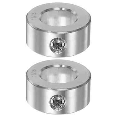 Imagem de Generic 2 peças de colar de eixo 11/40.6 cm furo de aço inoxidável 304 colares de eixo de parafuso de fixação, 3 cm de diâmetro, 9/40.6 cm de largura, para eixo de carrinho de mão de roda, conjuntos
