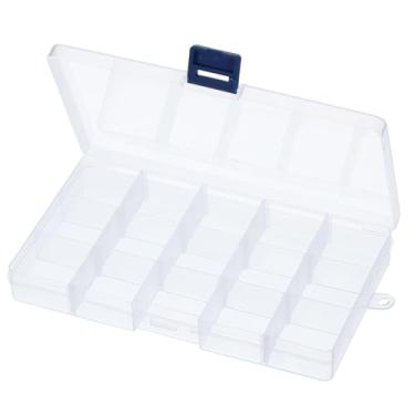 Imagem de Organizador de berloques de unhas de 17 x 10 x 2,5 cm, organizadores de artesanato e caixa de armazenamento, caixa organizadora de contas de plástico transparente, joias e ferramentas de pesca