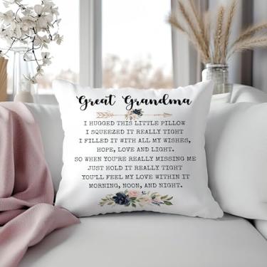 Imagem de Capas de almofada Great Grandma Gifts 45,7 x 45,7 cm, presentes de avó para o dia das mães, aniversário, floral, decorativa, fronhas