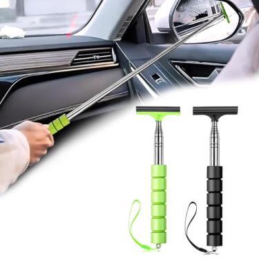 Imagem de Rodo de para-brisa com alça telescópica pacote com 2 ferramentas extensíveis de limpeza de janela de carro com esponja e lâmina de borracha (preto, verde)