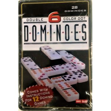 Imagem de Jogo De Dominós 28 Peças E 9 Cores + Lata - Dominoes