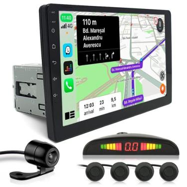 Imagem de Kit Multimídia 1 Din 9 Polegadas + Câmera Ré + Sensor Ré Preto Hilux 1