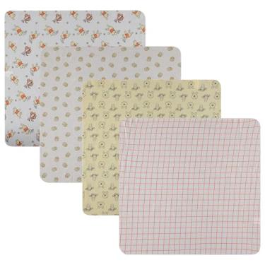 Imagem de Disney Pacote com 4 cobertores para bebês — 100% flanela de algodão, 71 cm x 71 cm — Disponível em Mickey, Minnie, Pooh, Stitch ou Angel — Cobertores macios, arrotos e carrinhos de bebê — Pronto para