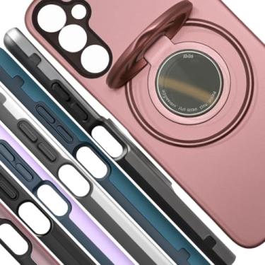 Imagem de Capa Galaxy A35 5G Capinha Celular Anti-Choque Anel Segurança Apoio 360° Case Smartphone Magnética Proteção Reforçada Interior Aveludado (Rosa)