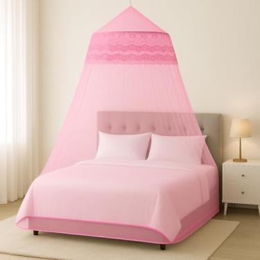 Imagem de Mosquiteiro de Teto Casal/Box com Elástico | Renda Filo Luxuosa, Alta Proteção Contra Insetos e Design Elegante – Promoção Relâmpago(ROSA)