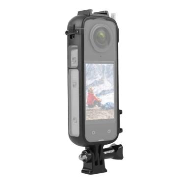 Imagem de Para Insta360 X4 Cold Shoe PC moldura protetora de plástico com adaptador de montagem e parafuso (preto)