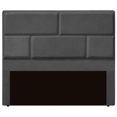 Imagem de Cabeceira Casal Queen Estofada Para Cama Box Jade Veludo Cor Cinza Chumbo