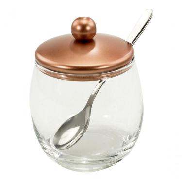 Imagem de Açucareiro Pote Para Açucar Tampa Cobre Andrea Com Colher