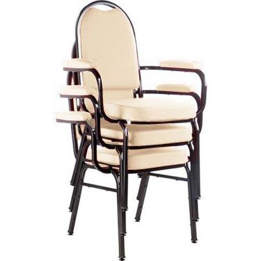 Imagem de Kit com 3 Cadeiras para Auditório Linha Hotel Bege
