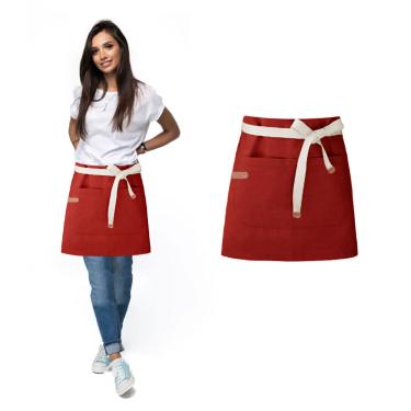 Imagem de Avental de Cintura Vermelho Artes Pintura Cafeteria 10un