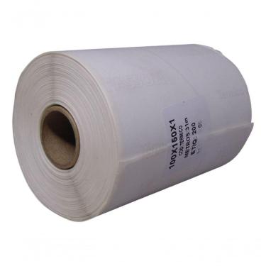 Imagem de 05 Rolos Etiqueta 10x15 100x150 Térmica Serrilha Zebra Elgin