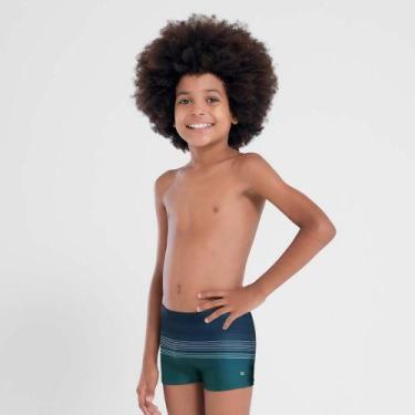 Imagem de Sunga boxer infantil estampada coordenada listrada - MASH