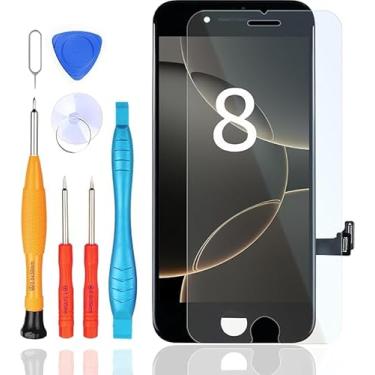 Imagem de LL TRADER Tela de substituição para iPhone 8/SE 2020(SE2) Tela LCD Retina FHD de 4,7 polegadas com kits de ferramentas de reparo, fita impermeável, moldura de montagem de protetor de tela preta 2025