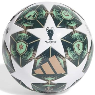 Imagem de adidas UCL League Ball - Superfície sem costura, aprovada pela FIFA, bola de treinamento profissional e combinação, tamanhos 4-5 (branco/verde sombra/geleca solar, 4)