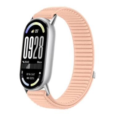 Imagem de HAOZHI Pulseira Compatível para Xiaomi Mi Band 10 9 8,Bracelete Correia Cinta Alça de Substituição de Nylon para Xiaomi Mi Smart Band 10,9,8 (Pó para milkshake)