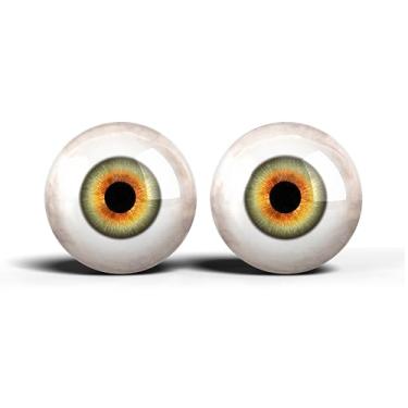 Imagem de Olhos de artesanato de vidro realistas de 2,5 cm, design de íris humana azul e cinza, conjunto de 2 peças, suprimentos para taxidermia e fabricação de bonecas - ONE POLEGADAS 25 mm (81-2-25)