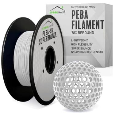 Imagem de Filamento PEBA Filamento Flexível de Alta Rebote Super TPU Resistência à Base de Nylon 1,75 mm 78% Retorno de Energia Bolas de Basquetebol Bouncy Airless 20% Mais Leve Impressora 3D Carretel de