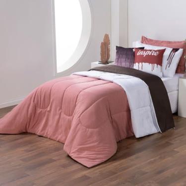 Imagem de Kit Edredom Queen Hipercal 400 Fios Dupla Face com Porta Travesseiro 07 Peças Colorful Rosê
