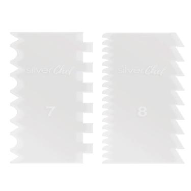 Imagem de Espátula De Bolo Acrílico Para Alisar E Decorar Com 2 Peças Confeitaria Profissional Números 7 e 8