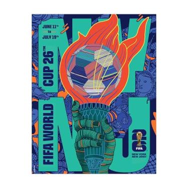 Imagem de HONAV Ímã de pôster da Copa do Mundo FIFA de Nova YorkHost City – Ímã oficialmente licenciado da Copa do Mundo da FIFA – Design vibrante de torneio – Fixação forte durável – Perfeito para geladeiras