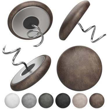 Imagem de MAICOBI Alfinetes torcidos de estofamento de couro para saias de cama – pacote com 12 suportes de tecido e tachas para capas de sofá, poltronas e costura DIY – Acessórios de estofamento com design de