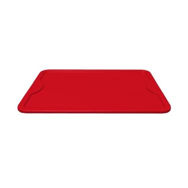 Imagem de Bandeja Vermelha de Plastico Grande para Servir Fast Food, Cafeteria, Self Service, Restaurante, 7x48x33cm PREMIUM