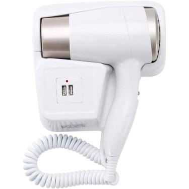Imagem de Secador De Cabelo De Parede Para Banheiro Academia 2 Usb
