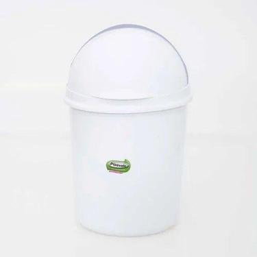 Imagem de Mini Lixeira Retrátil Pequena Pia/Mesa Branca 1,4L Plasvale