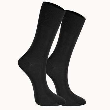 Imagem de Meia Social Selene 1 par Masculina adulto 39 ao 43 REF //8050, Preto, 