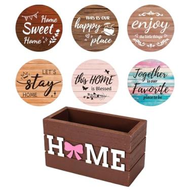 Imagem de 6un. Porta-Copos Madeira em Formato de Coração, Presentes para Inauguração Casa Porta-Copos Fazenda com Caixa para Proteção Mesa Centro Decoração Casa