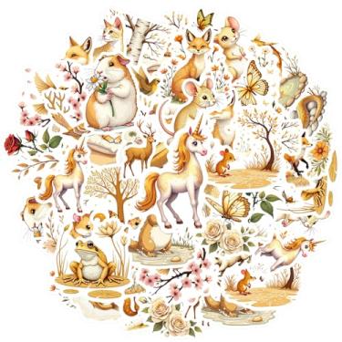 Imagem de 35 peças Animais Natureza Floresta Adesivos DIY Papelaria Adesivos Cervos para Telefone DIY Guitarra Laptop Notebook Mala Copo Notebook Bagagem Celular Copo