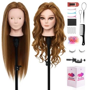 Imagem de Cabeça de manequim Neverland Beauty com 80% cabelo humano real - 71 cm maquiagem cosmetologia cabeleireiro treinamento cabeça prática boneca cabeça manequim estilo cabeça de manequim trança cabeça de