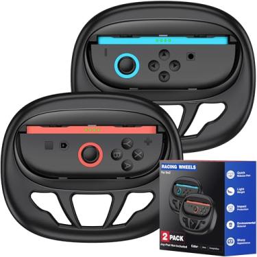 Imagem de 2 Packs Switch 2 Steering Wheel Compatible with Nintendo Joycon 2 Racing Wheel Compatible with Mario Kart World /8 Deluxe Accessories, Steering Wheels Compatible with Joycon 2 Controller