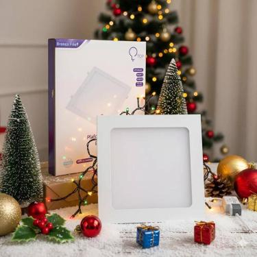 Imagem de Painel 12W Plafon Led Quadrado Embutir 17X17 Branco Frio