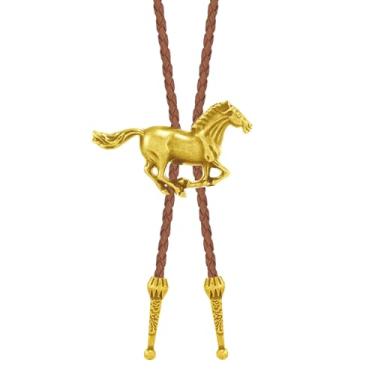 Imagem de Dlknp Colar de cavalo ocidental de couro, cowgirl, acessórios de fantasia, joias ocidentais, 15.75-31.5 inches, Zinco, Sem Pedra Preciosa