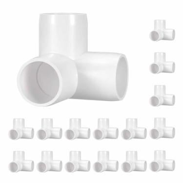 Imagem de Kozelo Pacote com 16 encaixes de tubulação de cotovelo de PVC SCH40 de 2,5 cm, encaixe em T de saída lateral de canto de cotovelo de PVC de 3 vias, conectores de tubo de grau de móveis para projeto