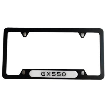 Imagem de AJSDFGSH 1 peça capa de moldura para placa de carro GX550 aço inoxidável caminhão acessórios preto, SHFG24