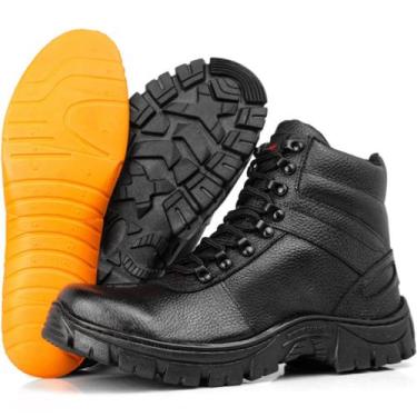 Imagem de Bota Coturno Masculino Couro Motoqueiro Militar Impermeável Resistente