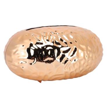 Imagem de Zerodis Suporte para Caixa de Tecido Oval de Luxo Capa Com Base Antiderrapante Adequada para Banheiro Quarto Sala de Estar Mesa de Escritório Mesa Bancada Penteadeira Tecido Oval de Luxo (Ouro)