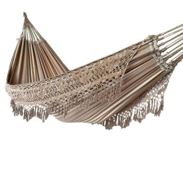 Imagem de Rede De Descanso Dormir Casal Luxuosa Premium Gigante (AREIA LISTRADA)