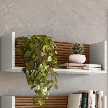 Imagem de Nicho De Parede 60 Cm 14064 Off White Cristal Ripado Madeira Dmad Off White Cristal Ripado Madeira