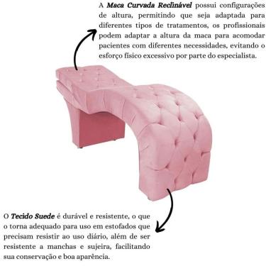 Imagem de Maca Estofada Reclinável Sobrancelhas Cílios Suede Simaria Cor:rosê