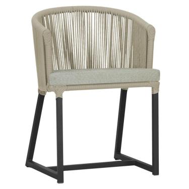 Imagem de Cadeira De Jantar Noronha Alumínio Preta E3 Trama  Rami