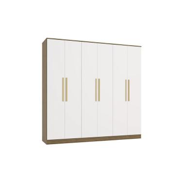 Imagem de Guarda-roupa 6 Portas 4 Gvt Kappesberg Adapt Nogueira-branco