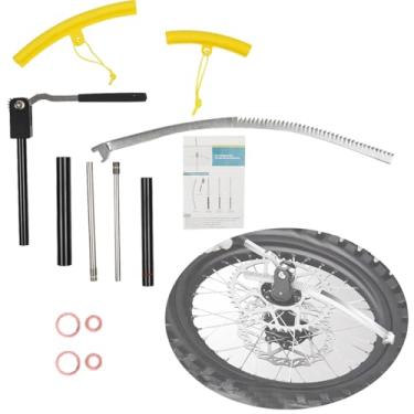 Imagem de zzchzrr Kit de ferramentas de troca de pneu Dirt Bike para rodas de 40.6 cm-53.3 cm – Compatível com motocross, Enduro, motocicletas off-road – Inclui mangas de eixo de 15 mm, 17 mm, 20 mm, 25 mm