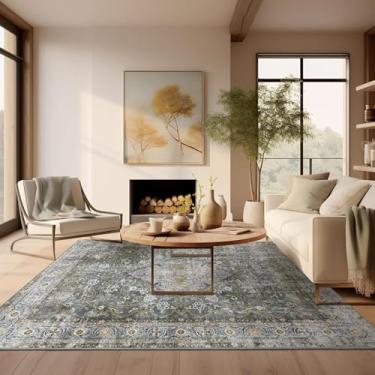 Imagem de Ashler Ashler Home Deco Tapete Boho, Tapetes Vintage 15 x 23 cm, Tapetes de Área Grande, Tapete Marroquino para Sala de Estar, Quarto, Cozinha Sala de Jantar, Decoração Café Escuro, Tapetes