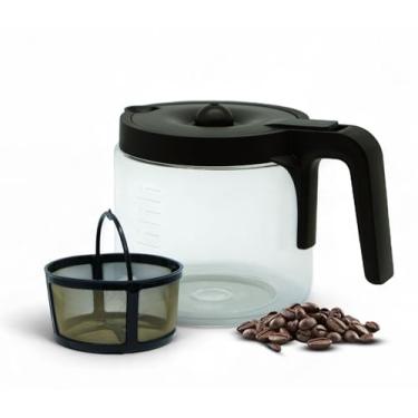 Imagem de Garrafa de vidro de substituição para 12 xícaras compatível com a cafeteira Keurig K-Duo, inclui tampa e filtro reutilizável, vidro resistente ao calor (não é compatível com os modelos K-Duo Plus