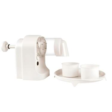 Imagem de Máquina de Raspadinha Elétrica, Branco, Plástico, com 2 Copos e Bandeja, Bivolt, 18x29x11,5cm, para Bebidas e Sobremesas Geladas